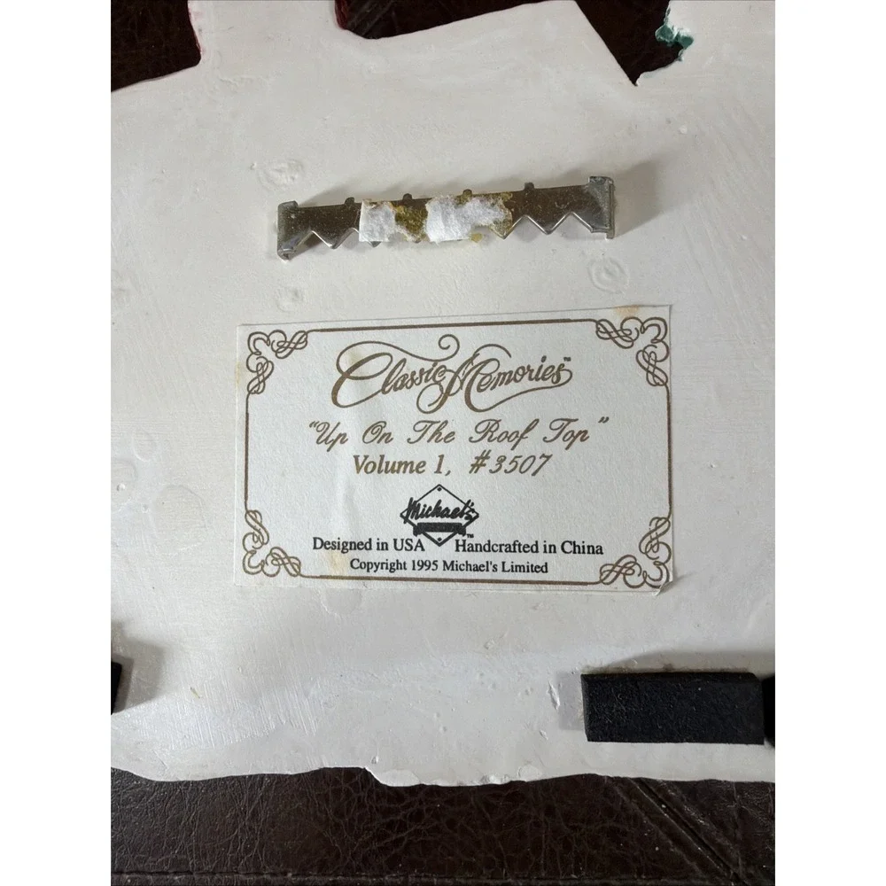 Santa Roof Top Michaels Ltd Classic Memories 3D Sculptured Plaque 1995 Vtg Read‎